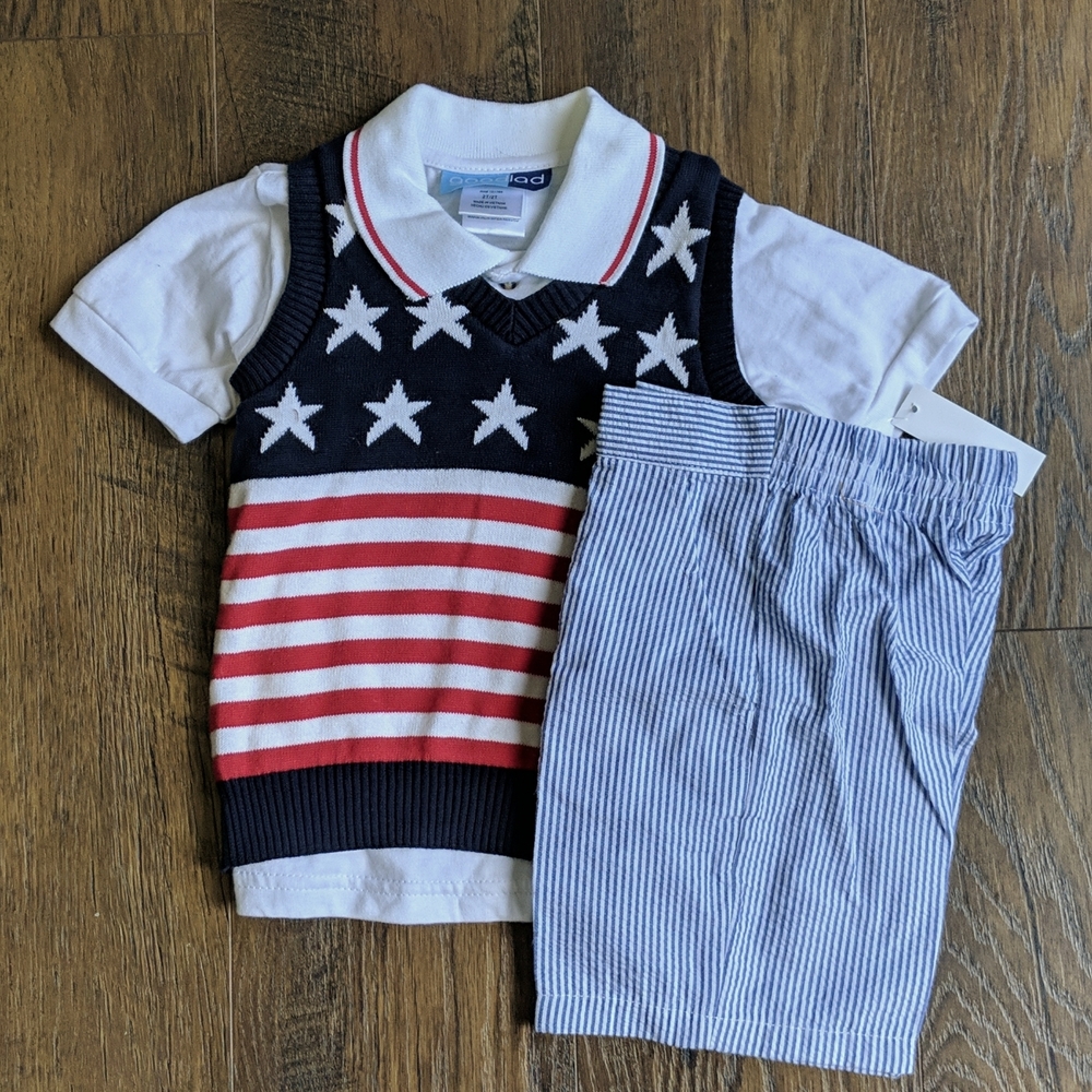 4th of July Three Piece Matching Set - 2T